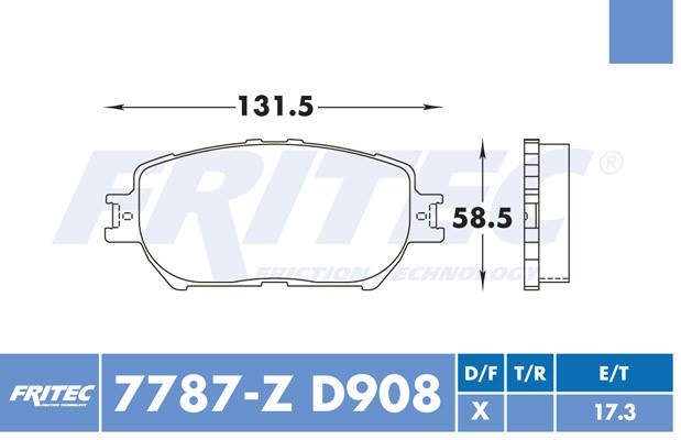 BALATA DISCO DELANTERA TOYOTA CAMRY 2002-2006 LEXUS IS250 2013-2016 =D908