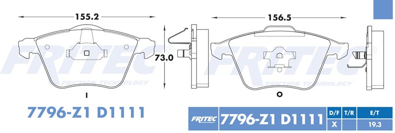 BALATA DISCO DELANTERA AUDI A4 2005-2007  AUDI A4 2005-2009  AUDI A4 2008-2009  AUDI A4 QUATTRO 2005-2009  =D1111