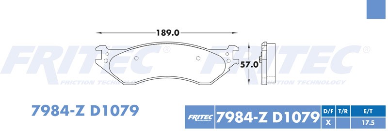 BALATA DISCO DELANTERA DODGE TRUCK RAM 1500 2004-2005 DURANGO 2004-2006 =D1079