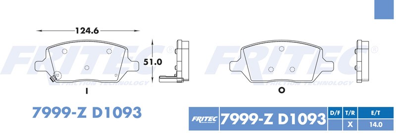 BALATA DISCO TRASERA CHEVROLET TRUCK UPLANDER 2005-2009 PONTIAC TRUCK MONTANA 2005-2009 =D1093