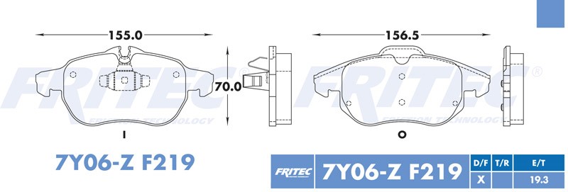 BALATA DISCO DELANTERA CHEVROLET VECTRA 2003-2004 =F219