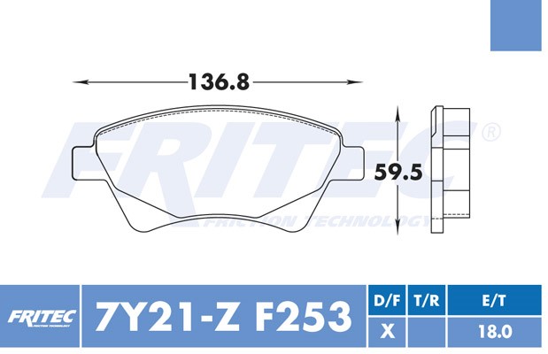 BALATA DISCO DELANTERA RENAULT MEGANE II 2004-2007 SCENIC II 2005-2008 =F253