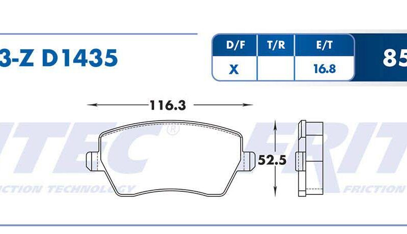 BALATA DISCO DELANTERA RENAULT CLIO EURO 2007-2009 NISSAN MICRA 2005-2007 =D1435