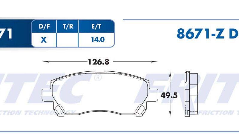 BALATA DISCO DELANTERA TOYOTA TRUCK AVANZA 2007-2012 =D1471