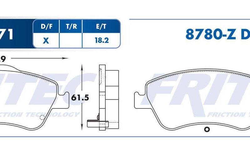 BALATA DISCO DELANTERA TOYOTA COROLLA 2007-2011 =D1571