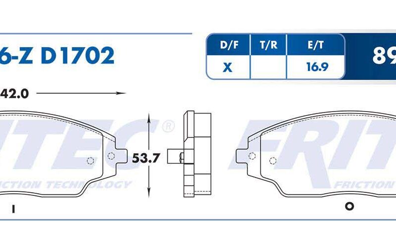 BALATA DISCO DELANTERA CHEVROLET SONIC 2011-2015 =D1702