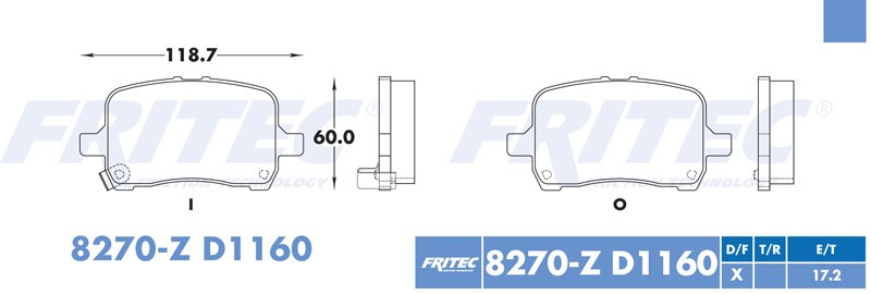 BALATA DISCO DELANTERA CHEVROLET MALIBU 2004-2010 CHEVROLET TRUCK HHR 2006-2011 PONTIAC G5 2008-2010 PONTIAC G6 2006-2010 =D1160