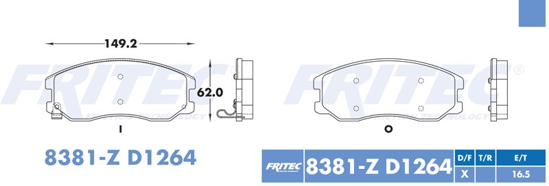 BALATA DISCO DELANTERA CHEVROLET TRUCK CAPTIVA SPORT 2008-2015 CHEVROLET EQUINOX 2007-2009 SUZUKI TRUCK XL-7 2007-2009 =D1264