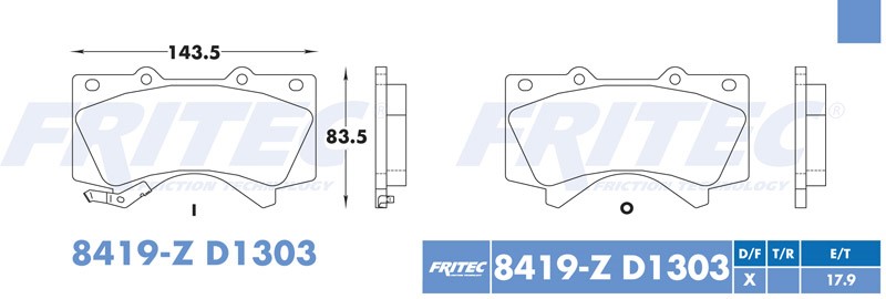 BALATA DISCO DELANTERA TOYOTA TRUCK LAND CRUISER 2008-2016 SEQUOIA 2008-2016 TUNDRA 2007-2016 LEXUS LX570 2013-2016 =D1303