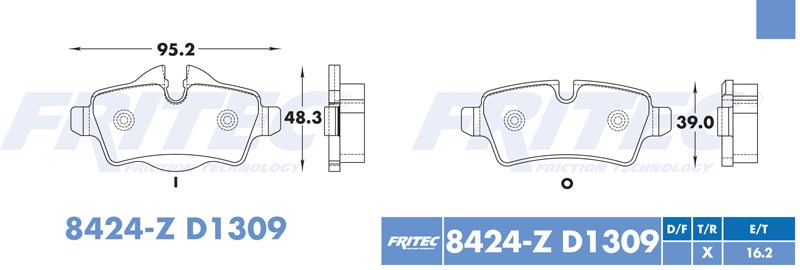 BALATA DISCO TRASERA MINI COOPER 2007-2015 =D1309