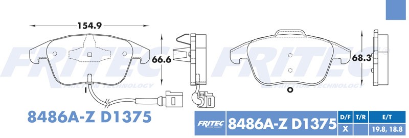BALATA DISCO DELANTERA VOLKSWAGEN PASSAT 2011-2015 PASSAT V6 2012-2014 VOLKSWAGEN TRUCK TIGUAN 2009-2016 AUDI Q3 2015-2016 =D1375