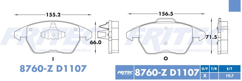 BALATA DISCO DELANTERA VOLKSWAGEN JETTA A6 GLI 2012-2016 BEETLE 2014-2016 =D1107