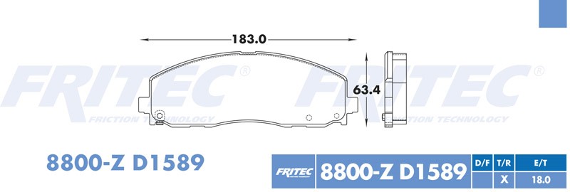 BALATA DISCO DELANTERA DODGE TRUCK JOURNEY 2012-2016 VOLKSWAGEN TRUCK ROUTAN 2012 =D1589
