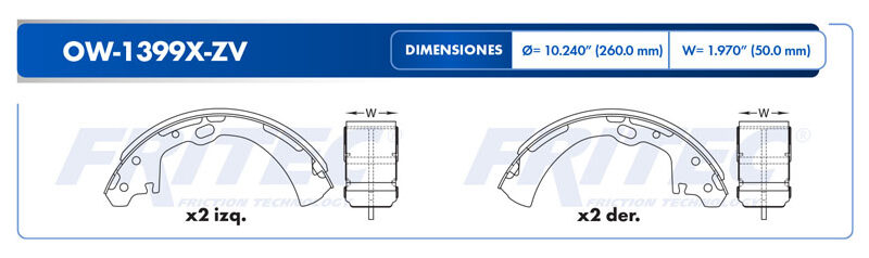 BALATA TAMBOR TRASERA NISSAN TRUCK D21 PICK UP 1990-1994 PICK UP 1995-1997 URVAN NV350 2013-2016 URVAN 2000-2009 =S574