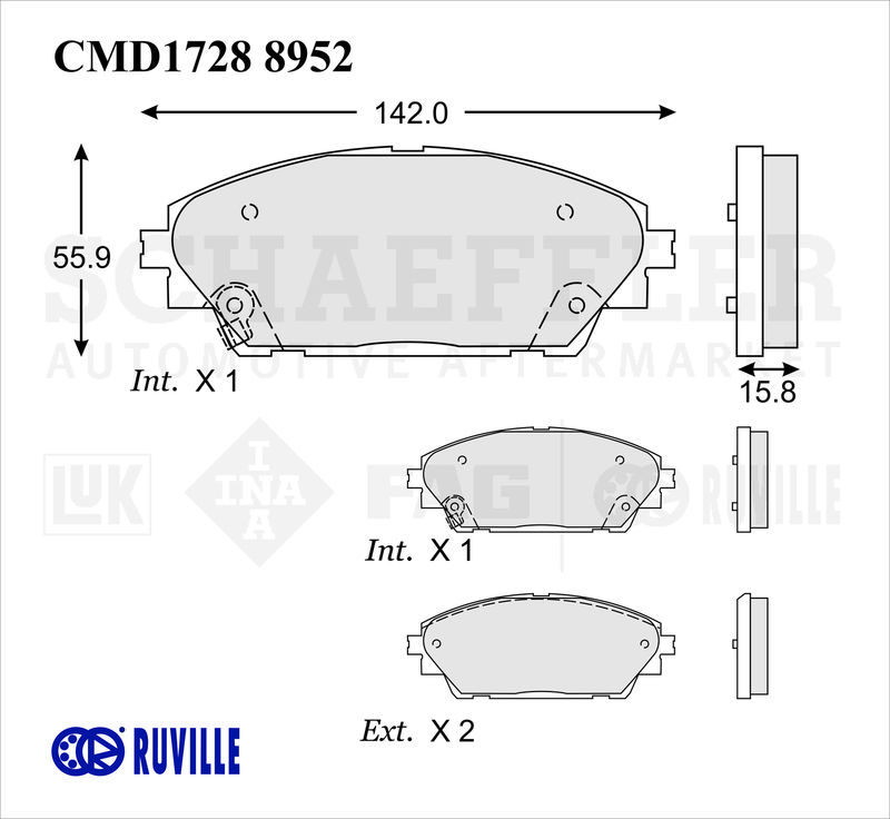 BALATA DISCO DELANTERA MAZDA 3 2014-2018 JAPONES MAZDA TRUCK CX-3 2016-2022 CX-30 2020-2024 =D1728