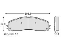 BALATA DISCO TRASERA FORD TRUCK F-350 SUPER DUTY 2013-2023 F-450 SUPER DUTY 2013-2016 F-250 SUPER DUTY 2014-2023 D1691