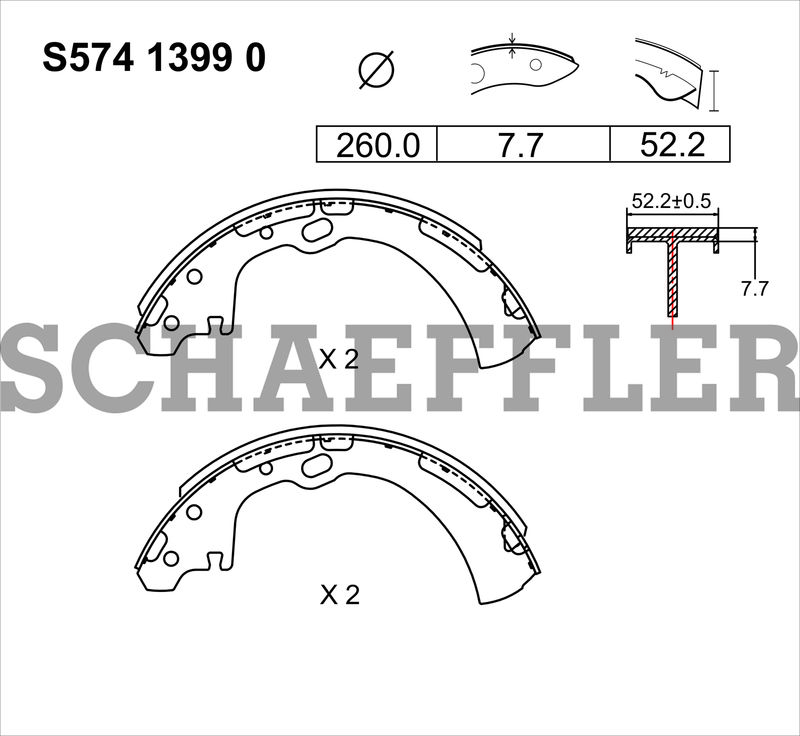 BALATA TAMBOR TRASERA NISSAN TRUCK D21 PICK UP 1993-2007 D22 PICK UP 2008-2010 NP300 2009-2014 URVAN 2000-2013 URVAN NV350 2014-2023 FRONTIER 4L 2001-2004