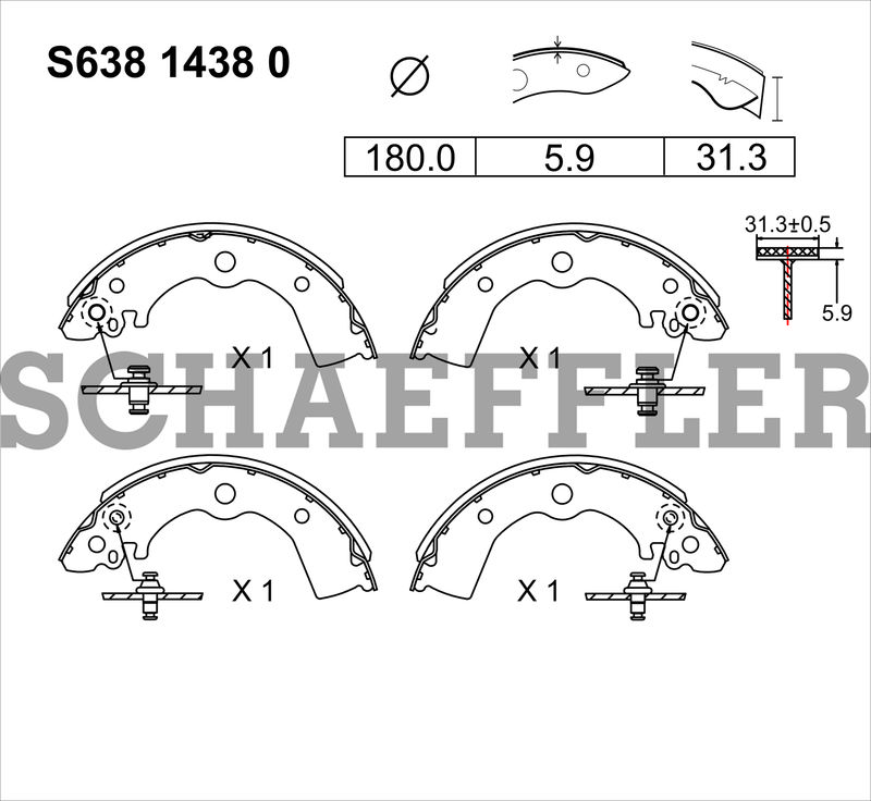 BALATA TAMBOR TRASERA NISSAN SENTRA GST 1996-2000 TSURU GS 1992-2017 =1438