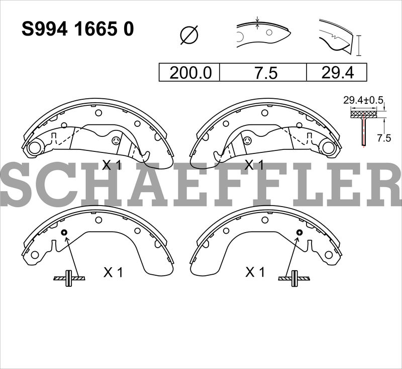 BALATA TAMBOR TRASERA CHEVROLET CHEVY 1994-2012 CHEVY MONZA 2003 CORSA 2002-2008 13X0