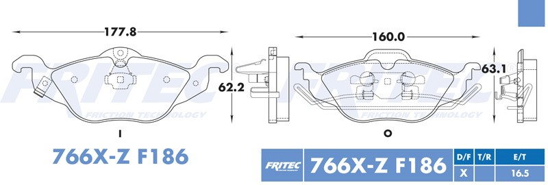 BALATA DISCO DELANTERA CHEVROLET ASTRA 2000-2008 =CEN28-SM =F186